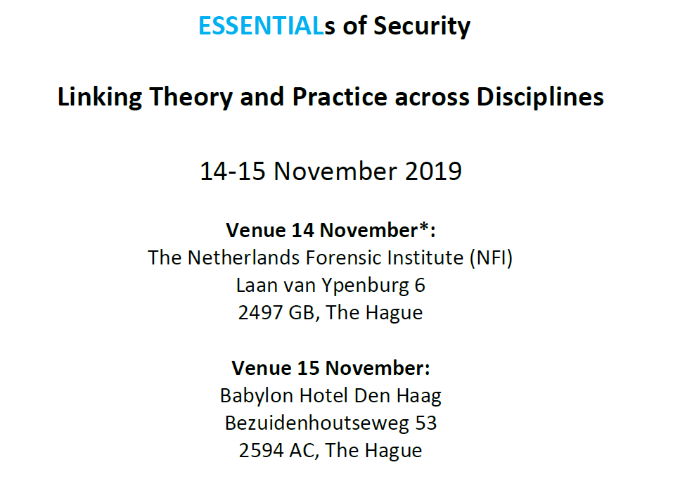 Save the Date: ESSENTIALs of Security conference (14-15 November, The Hague)